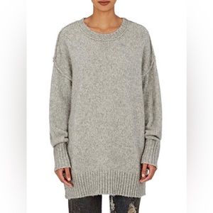 R13 oversize light gray soft fuzzy crewneck sweater size M